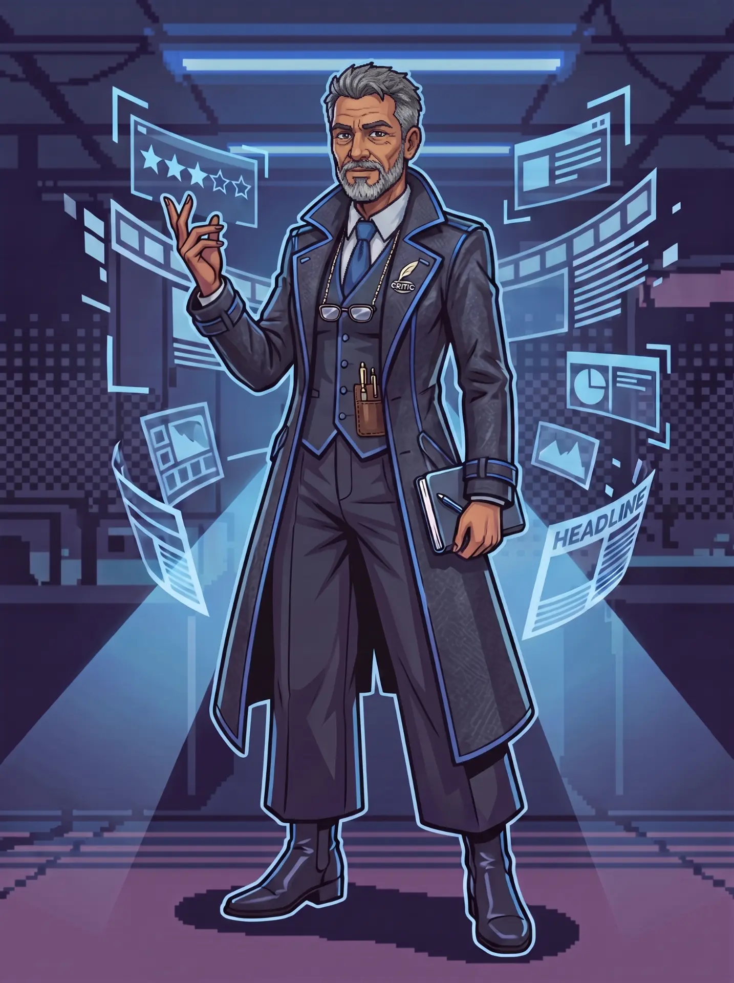 Critic / Entertainment Journalist (Look C) — fighter art