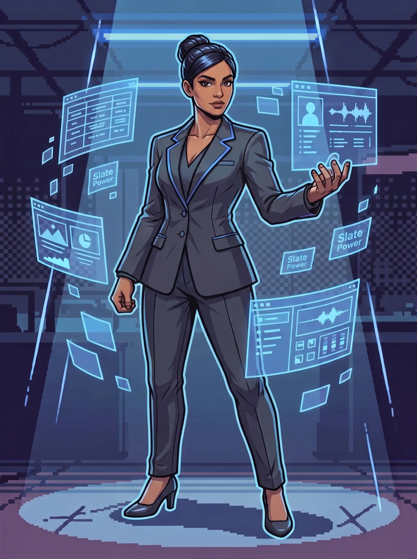 Studio / Platform Executive (Look C) — fighter art