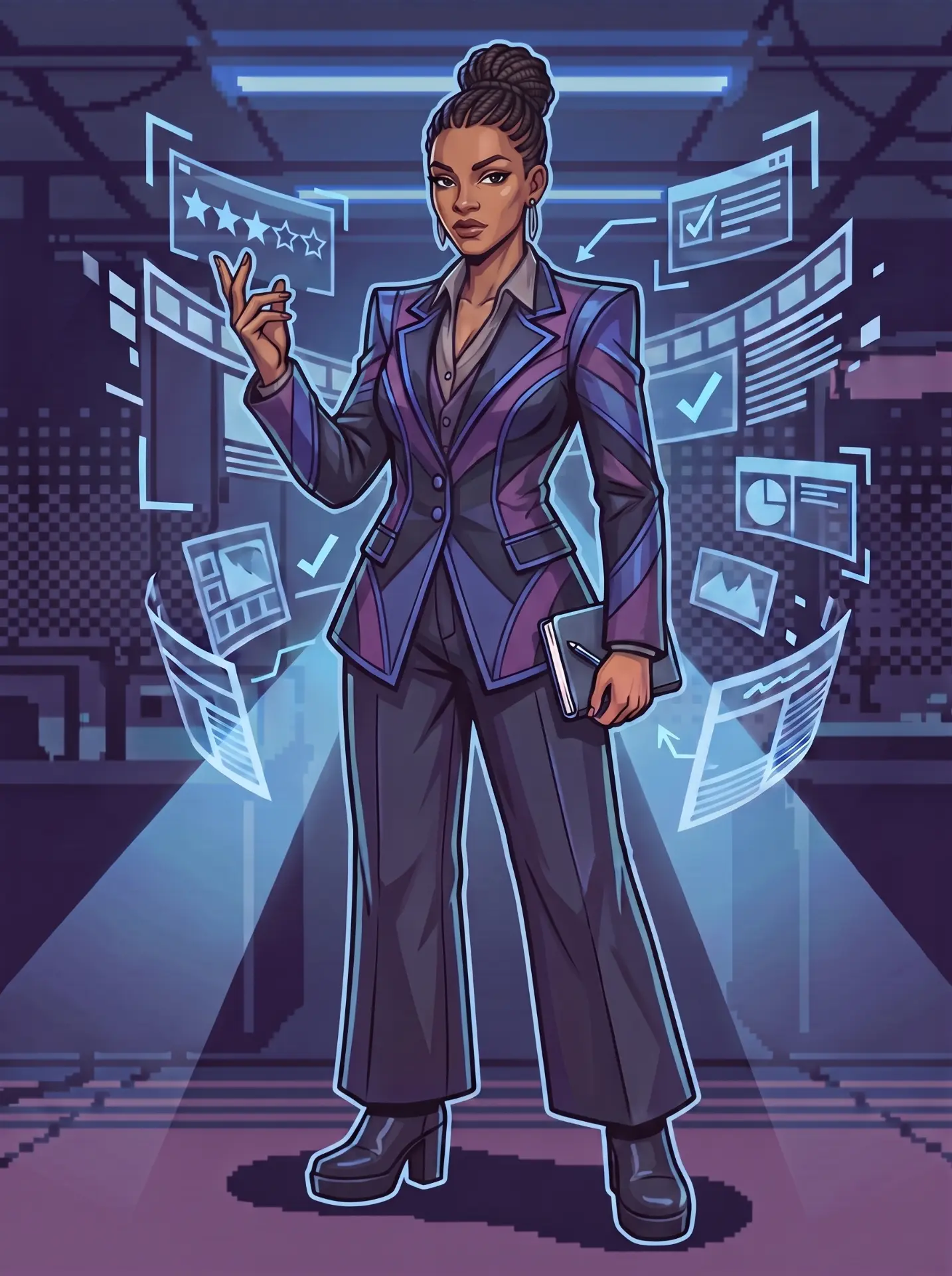 Critic / Entertainment Journalist (Look B) — fighter art