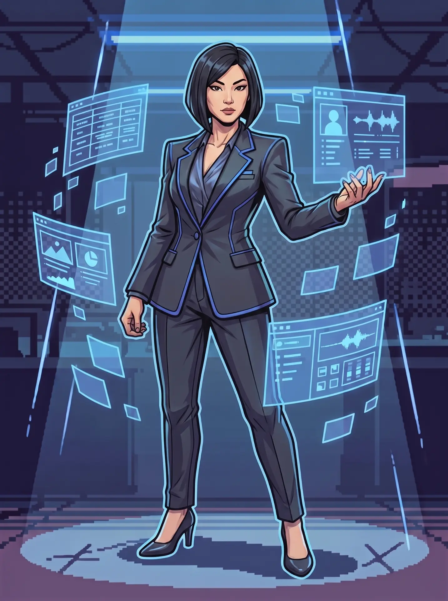 Studio / Platform Executive (Look B) — fighter art